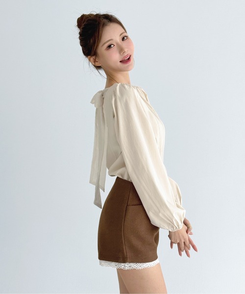 by muni:r(バイ ムニール)の「レースヘムポイントショートパンツ/2026 SS COLLECTION(その他パンツ・レディース・ブラウン/ホワイト/ブラック・MEDIUM/SMALL)」の21枚目の写真