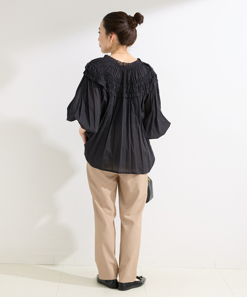 B.C STOCK(ベーセーストック)の「ウォッシャブル / テーパードパンツ(スラックス・レディース・グレー/ベージュ/イエロー/ブラック・FREE)」の19枚目の写真