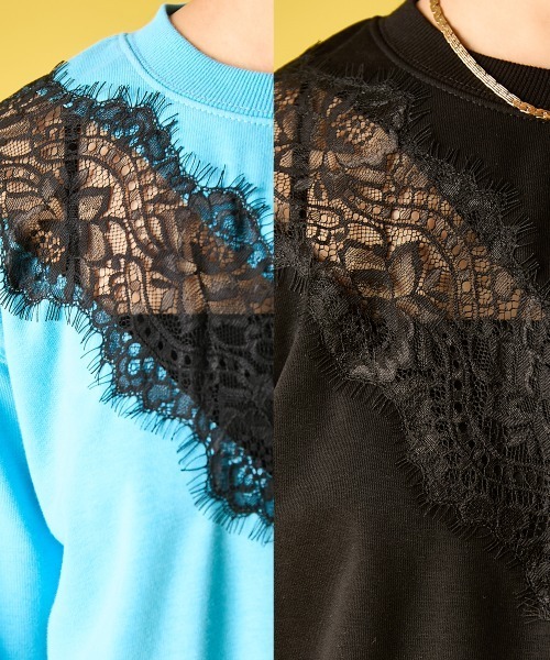 GEVS.（ジェイヴィス）の「レース切替プルオーバー＜大きいサイズ有＞GEVS.（Tシャツ/カットソー・レディース・ライトブルー/ブラック・M/L/LL/3L/4L/5L）」の13枚目の写真