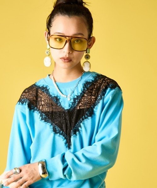 GEVS.（ジェイヴィス）の「レース切替プルオーバー＜大きいサイズ有＞GEVS.（Tシャツ/カットソー・レディース・ライトブルー/ブラック・M/L/LL/3L/4L/5L）」の17枚目の写真