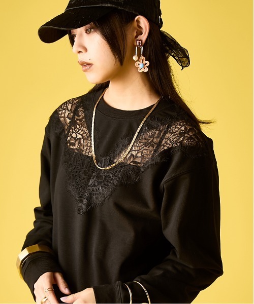GEVS.（ジェイヴィス）の「レース切替プルオーバー＜大きいサイズ有＞GEVS.（Tシャツ/カットソー・レディース・ライトブルー/ブラック・M/L/LL/3L/4L/5L）」の19枚目の写真