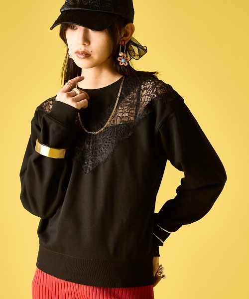 GEVS.（ジェイヴィス）の「レース切替プルオーバー＜大きいサイズ有＞GEVS.（Tシャツ/カットソー・レディース・ライトブルー/ブラック・M/L/LL/3L/4L/5L）」の20枚目の写真