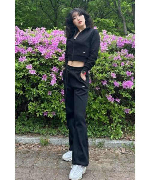 FDR(エフディーアール)の「Boots Cut Essential Pants_BLACK(スウェットパンツ・レディース・その他・FREE)」の4枚目の写真