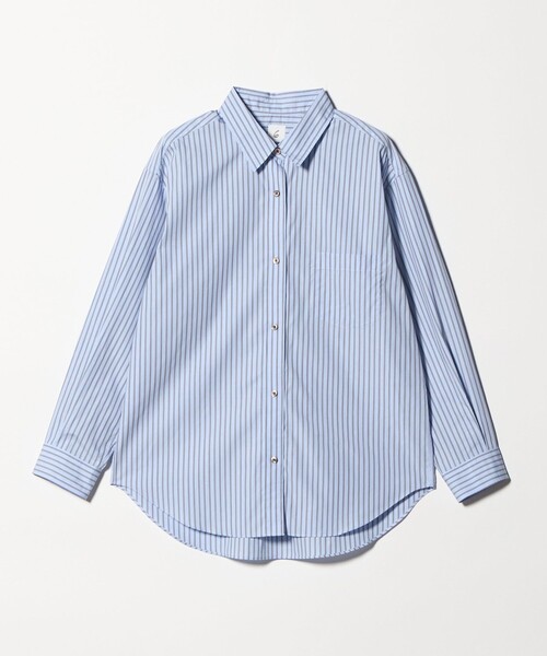 6（ロク）の「＜6(ROKU)＞コットン ストライプ シャツ（シャツ/ブラウス・レディース・ベージュ/コバルトブルー・FREE）」の14枚目の写真