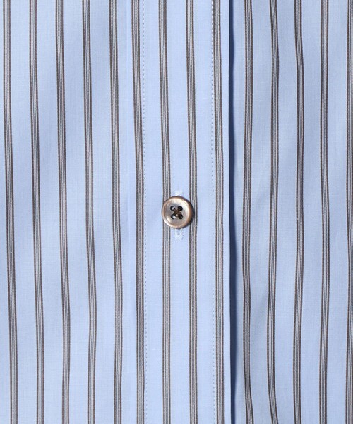 6（ロク）の「＜6(ROKU)＞コットン ストライプ シャツ（シャツ/ブラウス・レディース・ベージュ/コバルトブルー・FREE）」の9枚目の写真
