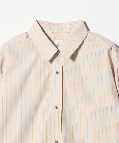 6（ロク）の「＜6(ROKU)＞コットン ストライプ シャツ（シャツ/ブラウス・レディース・ベージュ/コバルトブルー・FREE）」の6枚目の写真