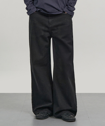 EXCONTAINER（エックスコンテナ）の「グランジポケットフレアデニムパンツ（ブラック）（デニムパンツ）」