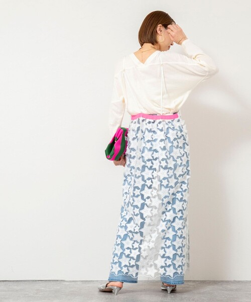 Rie Miller(リエミラー)の「45th limited editionウォッシャブルスターフリンジキャミワンピース(ワンピース・レディース・ブラック/ホワイト・38)」の10枚目の写真