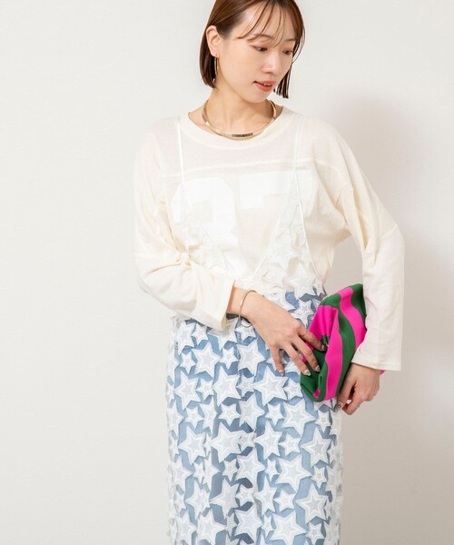 Rie Miller(リエミラー)の「45th limited editionウォッシャブルスターフリンジキャミワンピース(ワンピース・レディース・ブラック/ホワイト・38)」の13枚目の写真