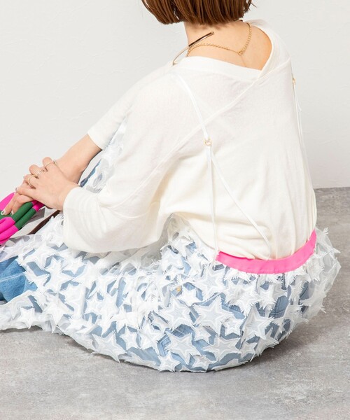 Rie Miller(リエミラー)の「45th limited editionウォッシャブルスターフリンジキャミワンピース(ワンピース・レディース・ブラック/ホワイト・38)」の21枚目の写真