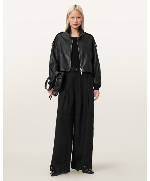 ALLSAINTS(オールセインツ)の「SHERELL BARREL LEG TROUSERS | SHERELL バレル レッグ トラウザー(その他パンツ・レディース・ブラック・4/6/8/10)」の1枚目の写真