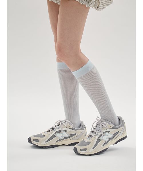 emmi（エミ）の「シアーハイソックス（ソックス/靴下・レディース・ブラウン/ライトブルー/イエロー・F）」の8枚目の写真