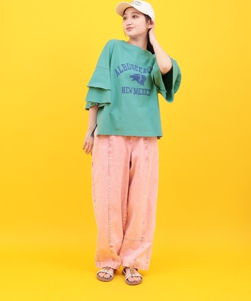 チチカカ(チチカカ)の「Orale! ラッフルスリーブTシャツ(Tシャツ/カットソー・レディース・グリーン/ホワイト/ブラック・FREE)」の5枚目の写真