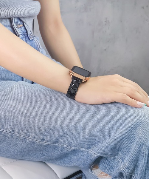 Urban Coral(アーバンコーラル)の「Apple Watch Band / アップルウォッチ スリムレジンバンド / Urban Coral(デジタル腕時計・レディース・クリア/ブラック/ホワイト/コーラルピンク・40mm)」の6枚目の写真