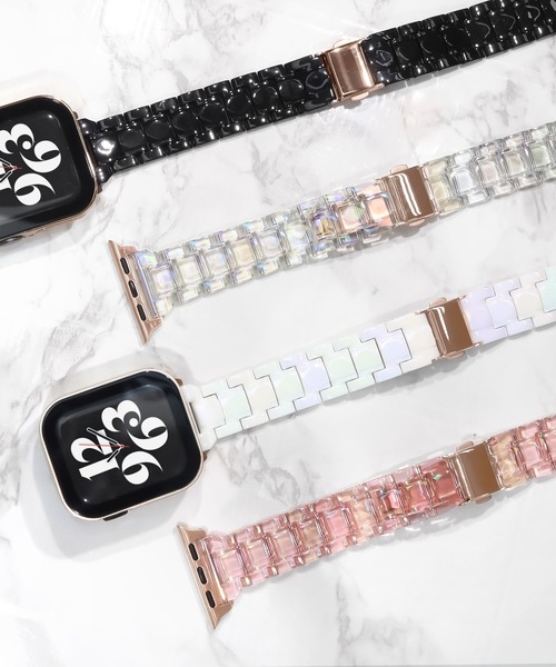 Urban Coral(アーバンコーラル)の「Apple Watch Band / アップルウォッチ スリムレジンバンド / Urban Coral(デジタル腕時計・レディース・クリア/ブラック/ホワイト/コーラルピンク・40mm)」の8枚目の写真