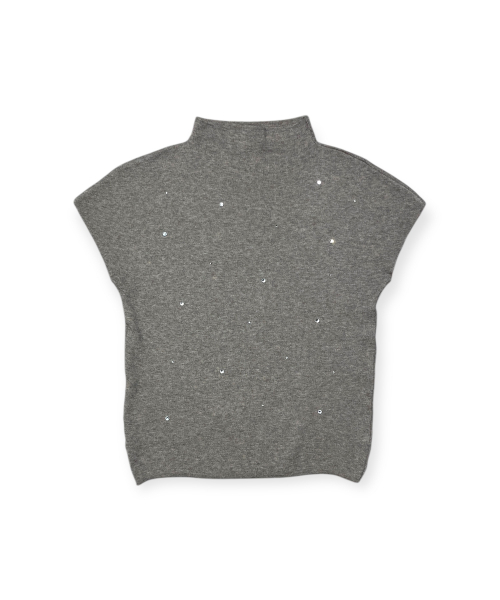 BORN SLIPPY(ボーンスリッピー)の「Soft Crystal Drift Mock Neck Knit (Beige)(ベスト・レディース・その他・FREE)」の3枚目の写真