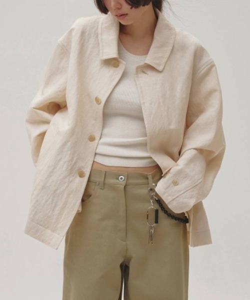 TODAYFUL(トゥデイフル)の「【TODAYFUL/トゥデイフル】Soutiencollar Washed Jacket/ステンカラーウォッシュドジャケット(テーラードジャケット・レディース・アイボリー/ブラック・38/36)」の7枚目の写真
