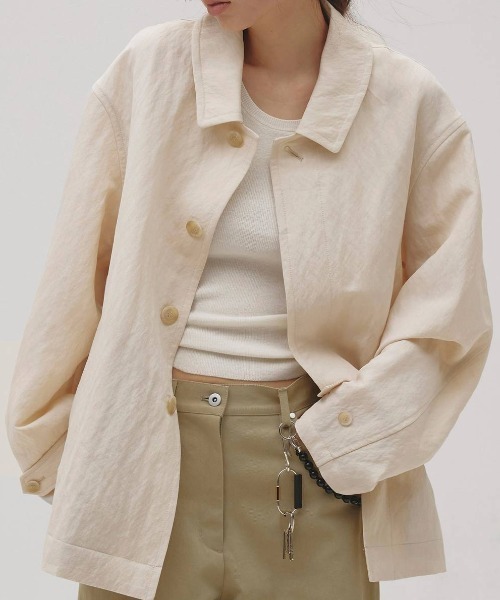 TODAYFUL(トゥデイフル)の「【TODAYFUL/トゥデイフル】Soutiencollar Washed Jacket/ステンカラーウォッシュドジャケット(テーラードジャケット・レディース・アイボリー/ブラック・38/36)」の8枚目の写真