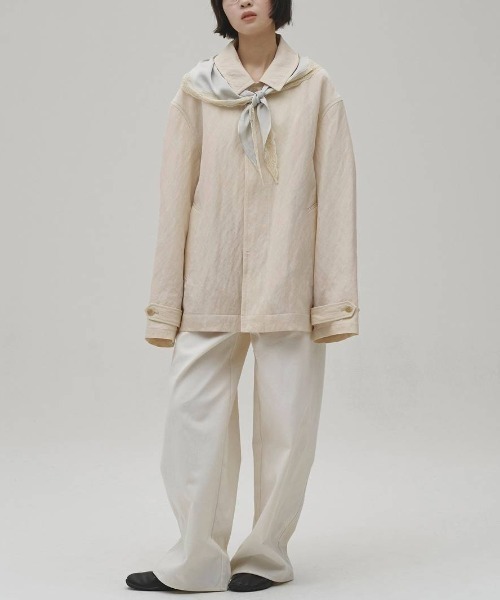 TODAYFUL(トゥデイフル)の「【TODAYFUL/トゥデイフル】Soutiencollar Washed Jacket/ステンカラーウォッシュドジャケット(テーラードジャケット・レディース・アイボリー/ブラック・38/36)」の3枚目の写真