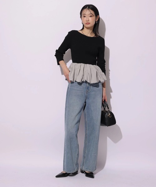 Mystrada（マイストラーダ）の「パールペプラムニット（ニット/セーター・レディース・ブラック系その他2/イエロー/ホワイト・38）」の10枚目の写真