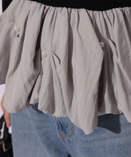 Mystrada（マイストラーダ）の「パールペプラムニット（ニット/セーター・レディース・ブラック系その他2/イエロー/ホワイト・38）」の11枚目の写真