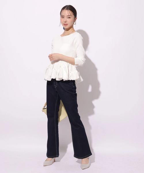 Mystrada（マイストラーダ）の「パールペプラムニット（ニット/セーター・レディース・ブラック系その他2/イエロー/ホワイト・38）」の15枚目の写真