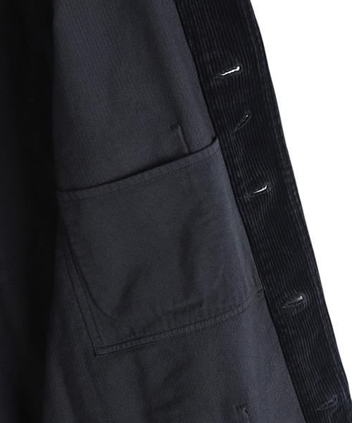 PORTER CLASSIC（ポータークラシック）の「Porter Classic / ポータークラシック：CORDUROY FRENCH JACKET WATCH CHAIN ITEM：PC-018-3523[COR]（その他アウター・メンズ・ブラック・L）」の6枚目の写真