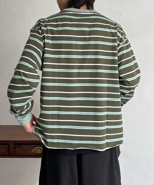 CPCM（シーピーシーエム）の「レイヤードボーダーロンT（Tシャツ/カットソー・メンズ・グリーン/ブラウン/レッド・FREE）」の18枚目の写真