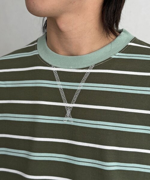 CPCM（シーピーシーエム）の「レイヤードボーダーロンT（Tシャツ/カットソー・メンズ・グリーン/ブラウン/レッド・FREE）」の15枚目の写真