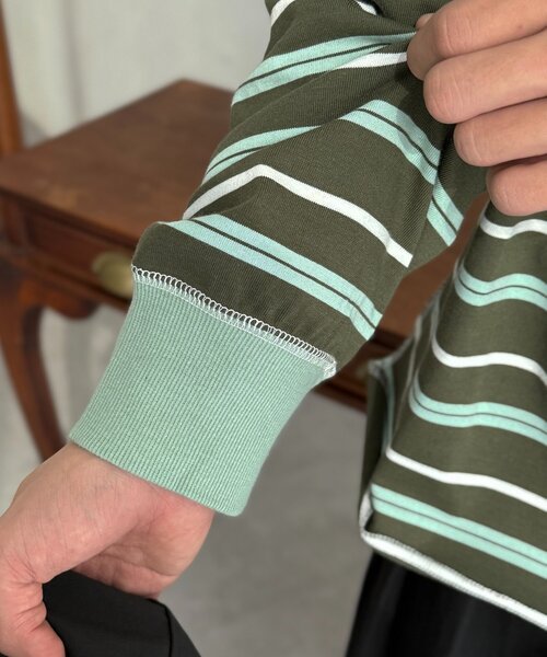 CPCM（シーピーシーエム）の「レイヤードボーダーロンT（Tシャツ/カットソー・メンズ・グリーン/ブラウン/レッド・FREE）」の13枚目の写真