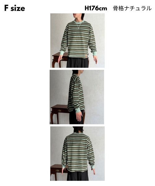 CPCM（シーピーシーエム）の「レイヤードボーダーロンT（Tシャツ/カットソー・メンズ・グリーン/ブラウン/レッド・FREE）」の12枚目の写真