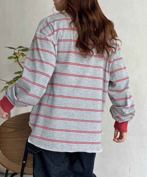 CPCM（シーピーシーエム）の「レイヤードボーダーロンT（Tシャツ/カットソー・メンズ・グリーン/ブラウン/レッド・FREE）」の9枚目の写真