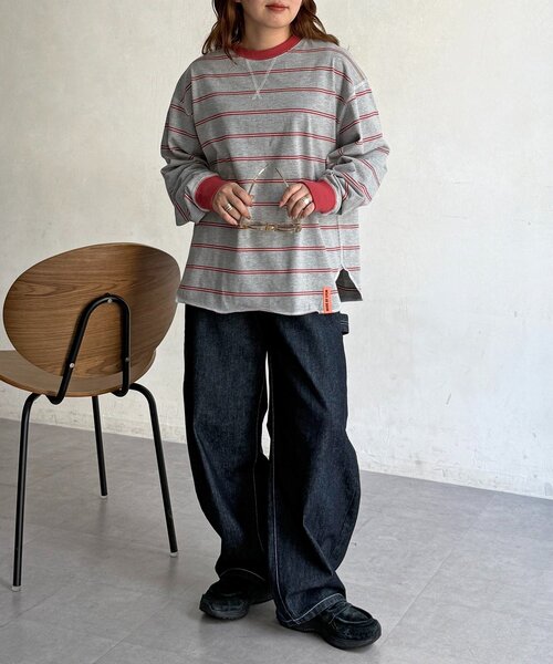 CPCM（シーピーシーエム）の「レイヤードボーダーロンT（Tシャツ/カットソー・メンズ・グリーン/ブラウン/レッド・FREE）」の7枚目の写真