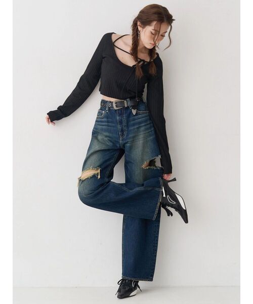 EVRIS（エヴリス）の「オリジナルスタッズバックルベルト（ベルト・レディース・ブラック/ブラウン・FREE）」の4枚目の写真