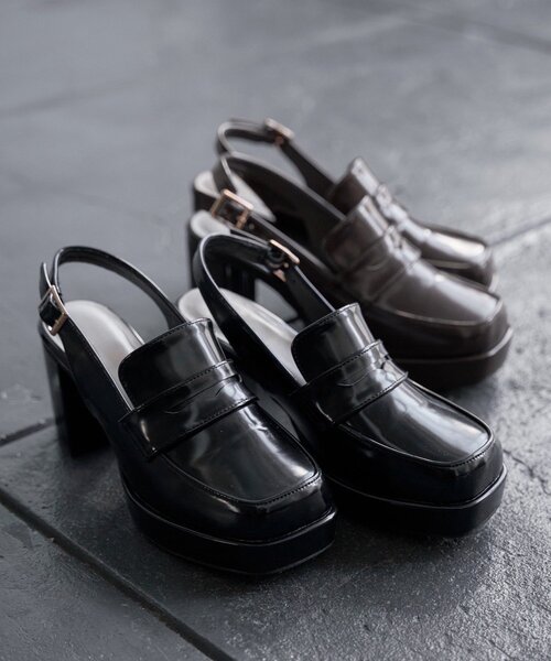 Mavie..7(メヴィセットゥ)の「【Mavie..7】バックストラップローファー(ローファー・レディース・ダークブラウン/ブラック・SMALL/LARGE/MEDIUM)」の1枚目の写真