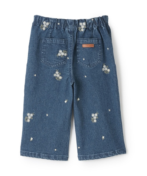 petit main（プティマイン）の「花刺しゅうデニムパンツ（デニムパンツ・キッズ・ブルー/サックスブルー/アイボリー・90cm/120cm/130cm/100cm/110cm）」の9枚目の写真