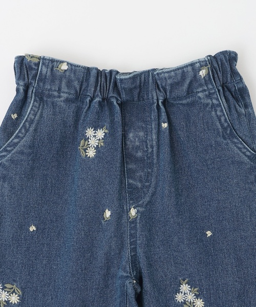 petit main（プティマイン）の「花刺しゅうデニムパンツ（デニムパンツ・キッズ・ブルー/サックスブルー/アイボリー・90cm/120cm/130cm/100cm/110cm）」の10枚目の写真