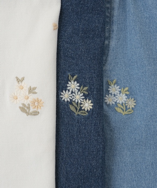 petit main（プティマイン）の「花刺しゅうデニムパンツ（デニムパンツ・キッズ・ブルー/サックスブルー/アイボリー・90cm/120cm/130cm/100cm/110cm）」の14枚目の写真