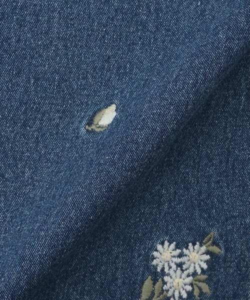 petit main（プティマイン）の「花刺しゅうデニムパンツ（デニムパンツ・キッズ・ブルー/サックスブルー/アイボリー・90cm/120cm/130cm/100cm/110cm）」の16枚目の写真