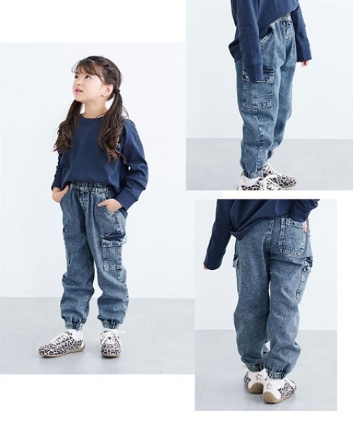 QUNTSTYLE（キュントスタイル）の「デニムカーゴパンツ　<綿100％>（カーゴパンツ・キッズ・サックスブルー/ネイビー・150/140/130/110/160/120）」の10枚目の写真