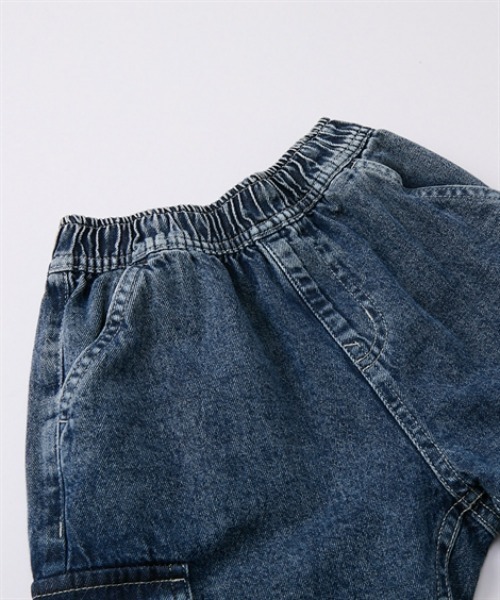 QUNTSTYLE（キュントスタイル）の「デニムカーゴパンツ　<綿100％>（カーゴパンツ・キッズ・サックスブルー/ネイビー・150/140/130/110/160/120）」の3枚目の写真