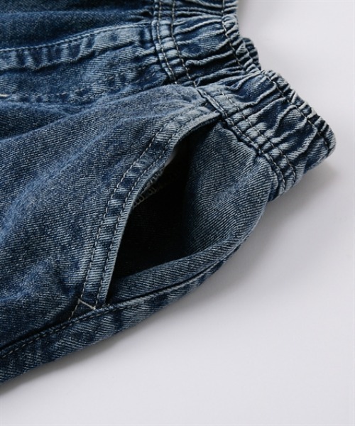 QUNTSTYLE（キュントスタイル）の「デニムカーゴパンツ　<綿100％>（カーゴパンツ・キッズ・サックスブルー/ネイビー・150/140/130/110/160/120）」の5枚目の写真