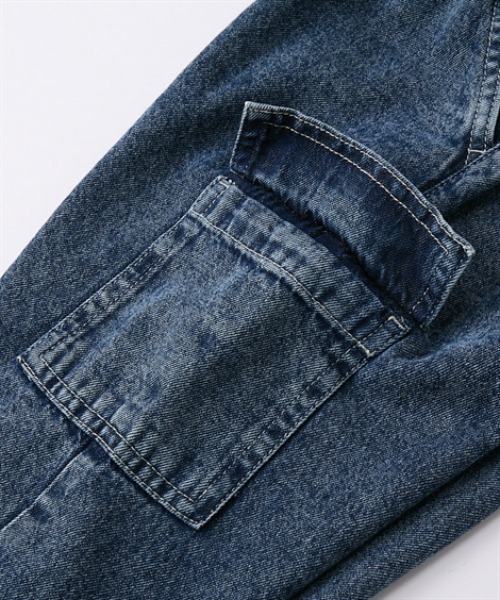 QUNTSTYLE（キュントスタイル）の「デニムカーゴパンツ　<綿100％>（カーゴパンツ・キッズ・サックスブルー/ネイビー・150/140/130/110/160/120）」の6枚目の写真