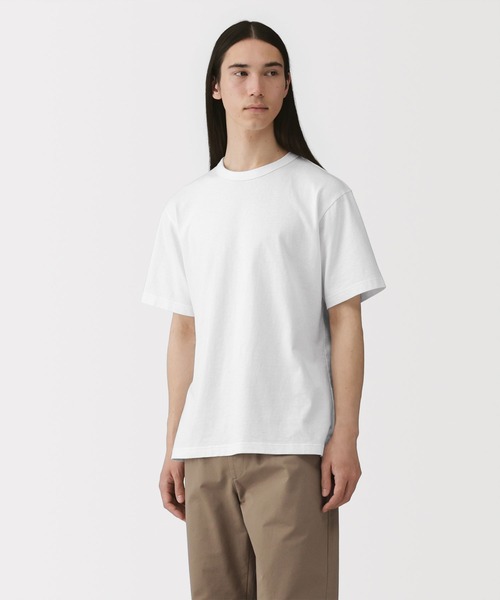 無印良品(ムジルシリョウヒン)の「紳士 洗いざらし太番手クルーネック半袖Tシャツ(Tシャツ/カットソー・メンズ・ダークグレー/キナリ/ブルー系/ホワイト/ダークネイビー/ライトブルー/ブラック/ダークグリーン・S/M/L/XL)」の1枚目の写真