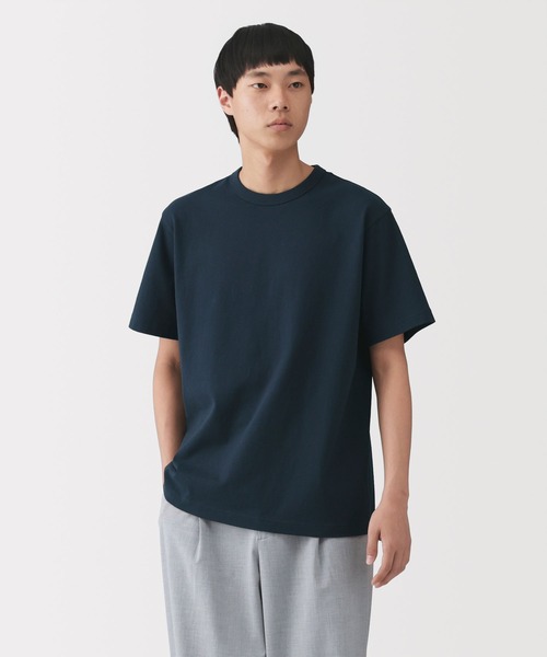 無印良品(ムジルシリョウヒン)の「紳士 洗いざらし太番手クルーネック半袖Tシャツ(Tシャツ/カットソー・メンズ・ダークグレー/キナリ/ブルー系/ホワイト/ダークネイビー/ライトブルー/ブラック/ダークグリーン・S/M/L/XL)」の7枚目の写真