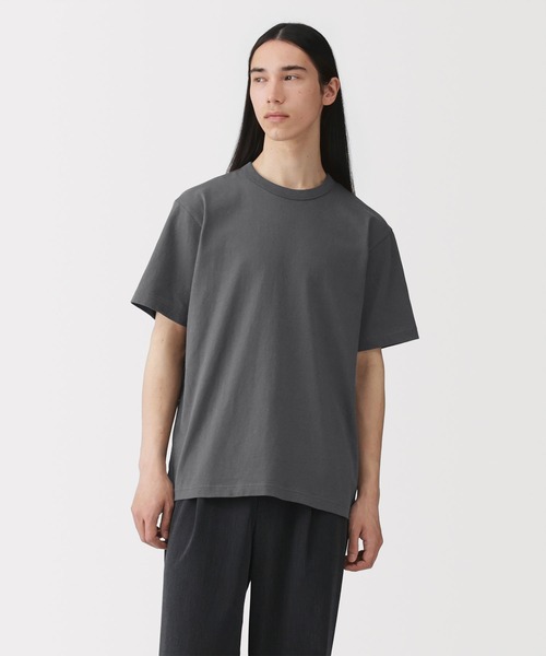無印良品(ムジルシリョウヒン)の「紳士 洗いざらし太番手クルーネック半袖Tシャツ(Tシャツ/カットソー・メンズ・ダークグレー/キナリ/ブルー系/ホワイト/ダークネイビー/ライトブルー/ブラック/ダークグリーン・S/M/L/XL)」の4枚目の写真