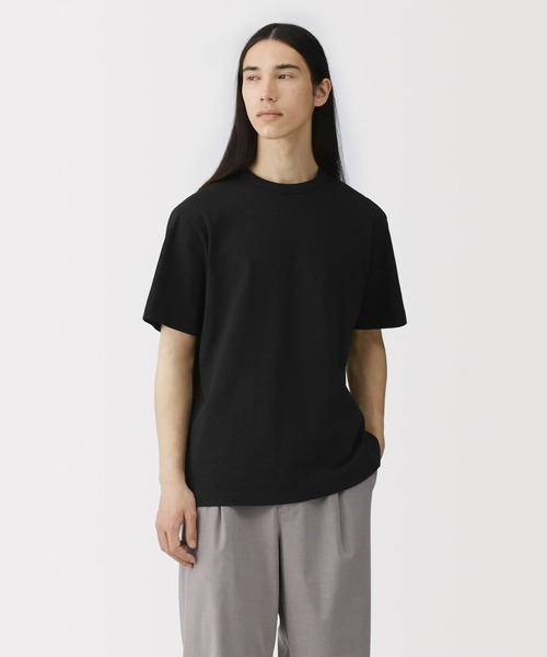無印良品(ムジルシリョウヒン)の「紳士 洗いざらし太番手クルーネック半袖Tシャツ(Tシャツ/カットソー・メンズ・ダークグレー/キナリ/ブルー系/ホワイト/ダークネイビー/ライトブルー/ブラック/ダークグリーン・S/M/L/XL)」の3枚目の写真