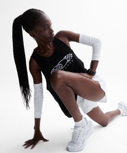 MENASOO(ミナス)の「VENODE Three Track Logo Active Sleeve_Black(Tシャツ/カットソー・レディース・ブラック・1/2)」の5枚目の写真