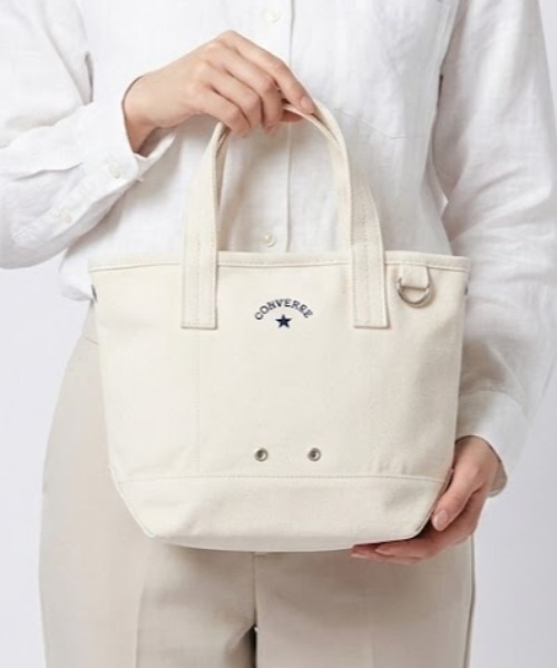 CONVERSE(コンバース)の「CONVERSE/コンバース CV AS CANVAS TOTE BAG S(トートバッグ・レディース・ベージュ/ネイビー/杢グレー/ライトブラウン/オフホワイト/レッド/ブラック/カーキ・ONE SIZE)」の1枚目の写真