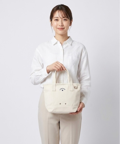 CONVERSE(コンバース)の「CONVERSE/コンバース CV AS CANVAS TOTE BAG S(トートバッグ・レディース・ベージュ/ネイビー/杢グレー/ライトブラウン/オフホワイト/レッド/ブラック/カーキ・ONE SIZE)」の21枚目の写真